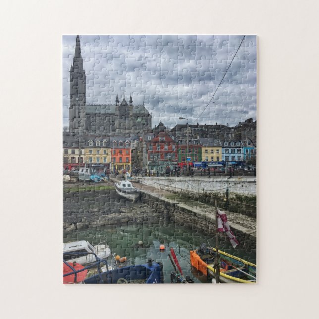 Colourful Cobh Harbour on Grey Ireland day Puzzle (Vertical)