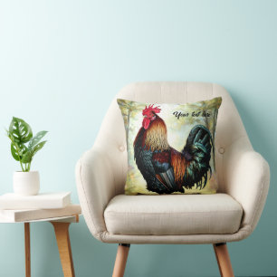 Colourful Cochin Rooster Cushion