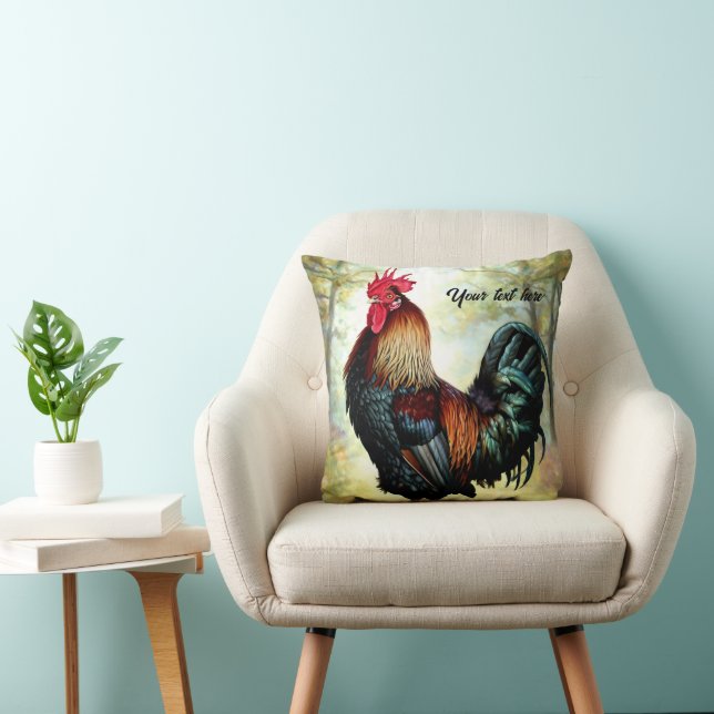 Colourful Cochin Rooster Cushion (Chair)