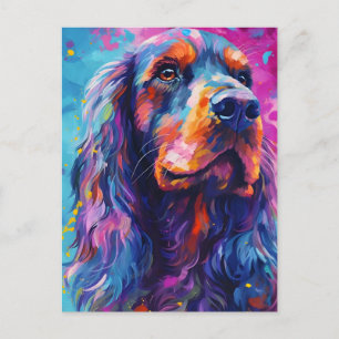 Colourful Cocker Spaniel Postcard