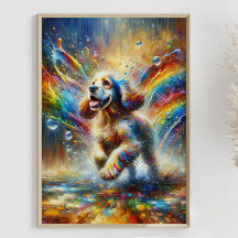 Colourful Cocker Spaniel Rainbow Splatter Custom