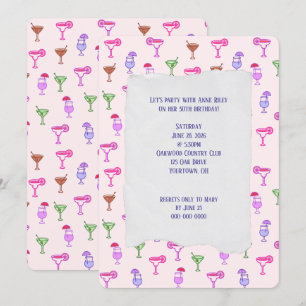 Colourful Cocktail Collection birthday party Invitation