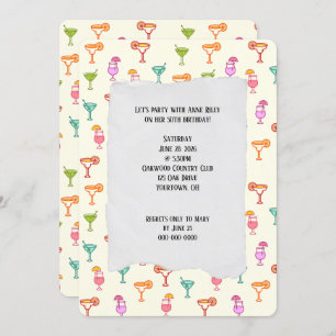 Colourful Cocktail Collection birthday party Invitation