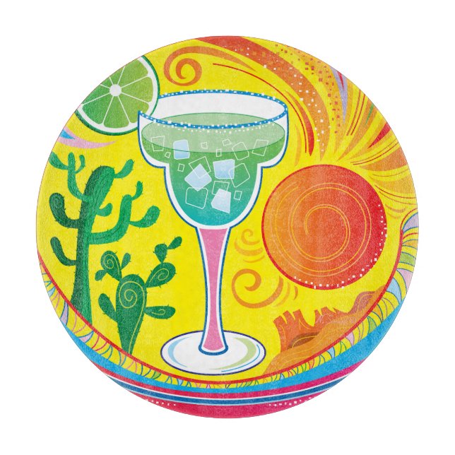 Colourful Cocktail Cutting Board (Front)