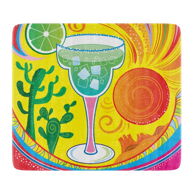 Colourful Cocktail Cutting Board (Front)