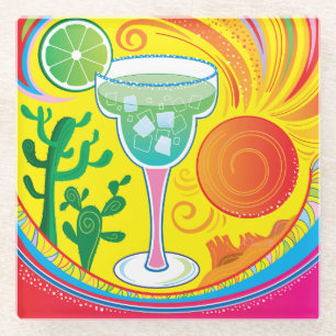 Colourful Cocktail Glass Coaster