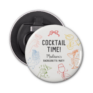 Colourful Cocktail Party Retro Bachelorette Party Bottle Opener