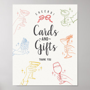 Colourful Cocktail Party Retro Cards & Gifts Sign
