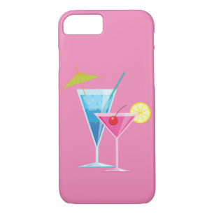 Colourful Cocktails on Pink iPhone 7 Case