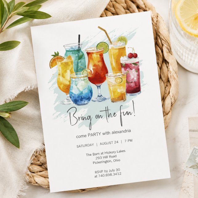 Colourful Cocktails Party  Invitation (Creator Uploaded)