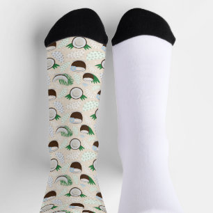 Colourful coconut pattern socks