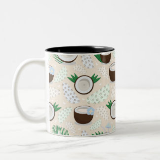 Colourful coconut pattern Two-Tone coffee mug