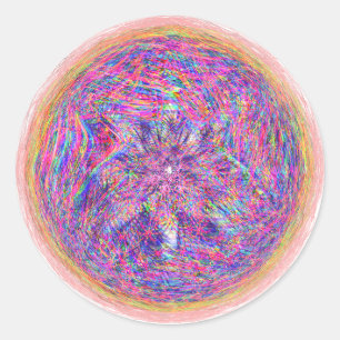 Colourful cocoon of spiders classic round sticker
