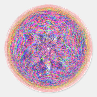 Colourful cocoon of spiders classic round sticker