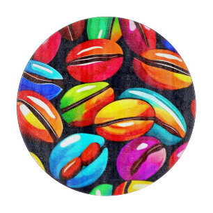 Colourful Coffee Bean Abstract Art Cutting Board