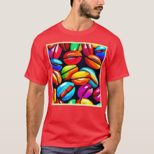 Colourful Coffee Bean Abstract Art T-Shirt