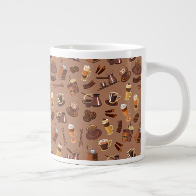 Colourful Coffee Maker Pattern Large Coffee Mug (Right)