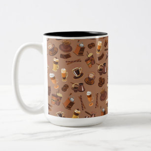 Colourful Coffee Maker Pattern Two-Tone Coffee Mug