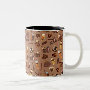 Colourful Coffee Maker Pattern Two-Tone Coffee Mug