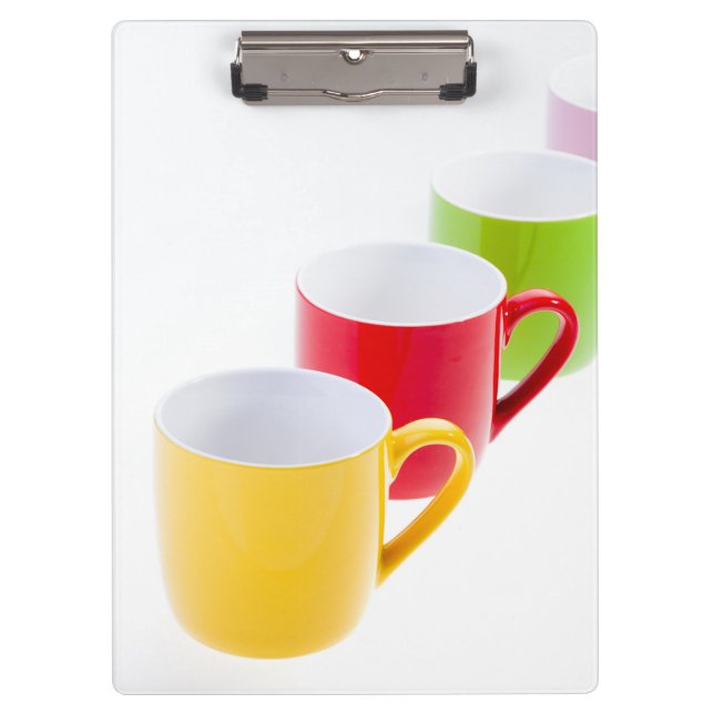 Colourful Coffee Mugs Clipboard (Front)