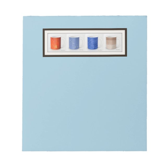 Colourful Coffee Mugs Framed Notepad (Front)