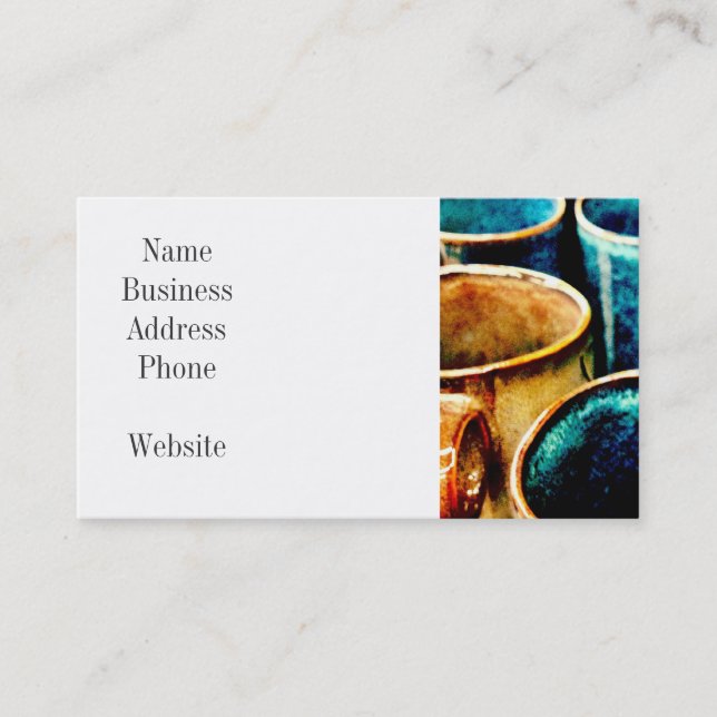 Colourful Coffee Mugs Gifts for Coffee Lovers Business Card (Front)