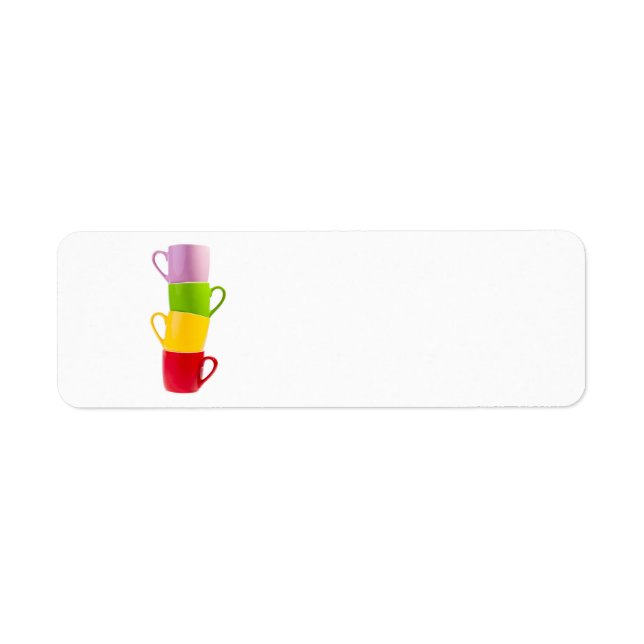 Colourful Coffee Mugs Return Address Label (Front)