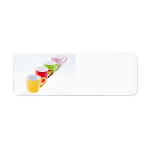 Colourful Coffee Mugs Return Address Label