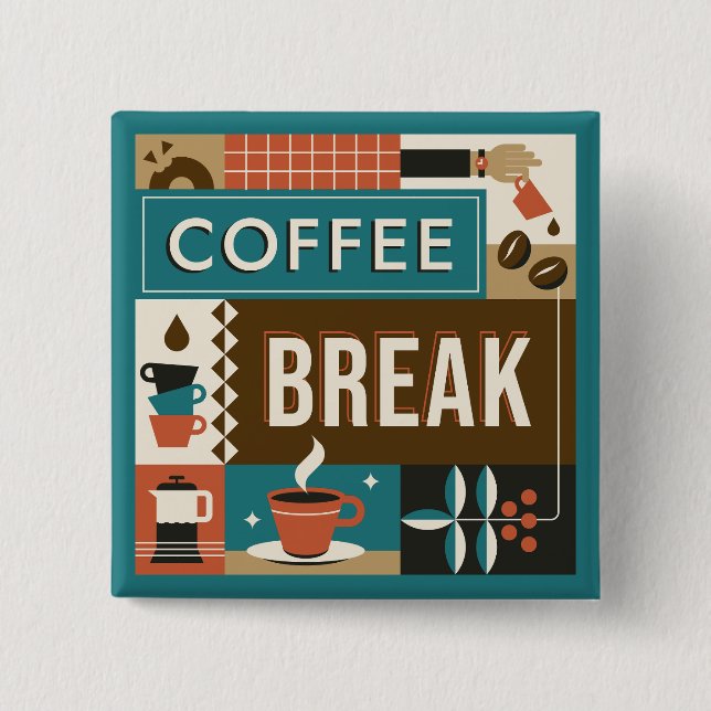 Colourful Coffee Quotes 15 Cm Square Badge (Front)
