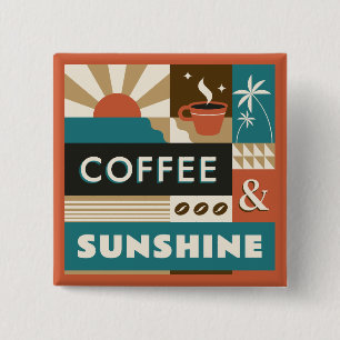 Colourful Coffee Quotes 15 Cm Square Badge