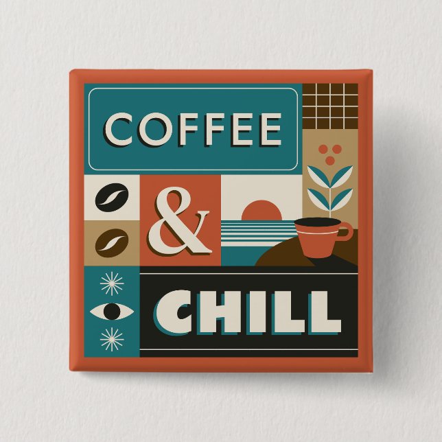 Colourful Coffee Quotes 15 Cm Square Badge (Front)