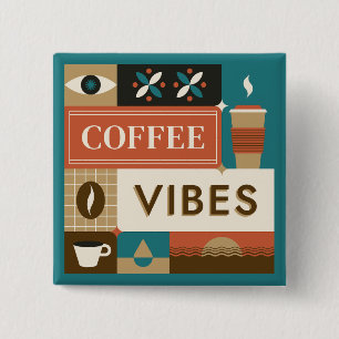 Colourful Coffee Quotes 15 Cm Square Badge