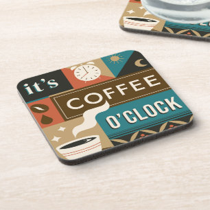 Colourful Coffee Quotes coaster set