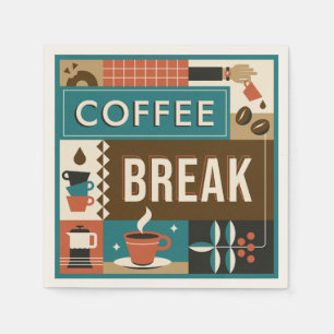 Colourful Coffee Quotes Napkin