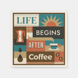 Colourful Coffee Quotes Napkin