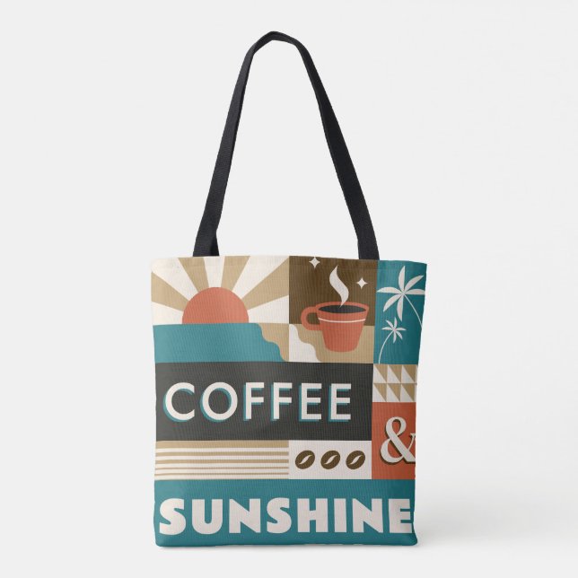 Colourful Coffee Quotes Tote Bag (Back)