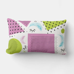 Colourful Collage Gemetrical Shapes Eyelashes Lumbar Cushion