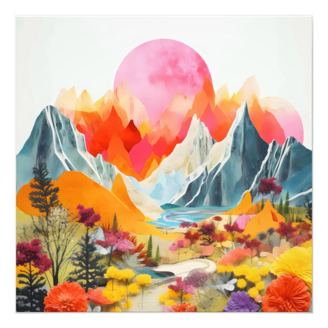 Colourful Collage Landscape Photo Print (Front)