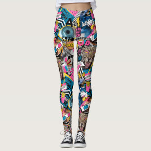 Colourful collage Leggings