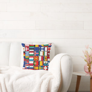 Colourful Collection of World Flags Cushion