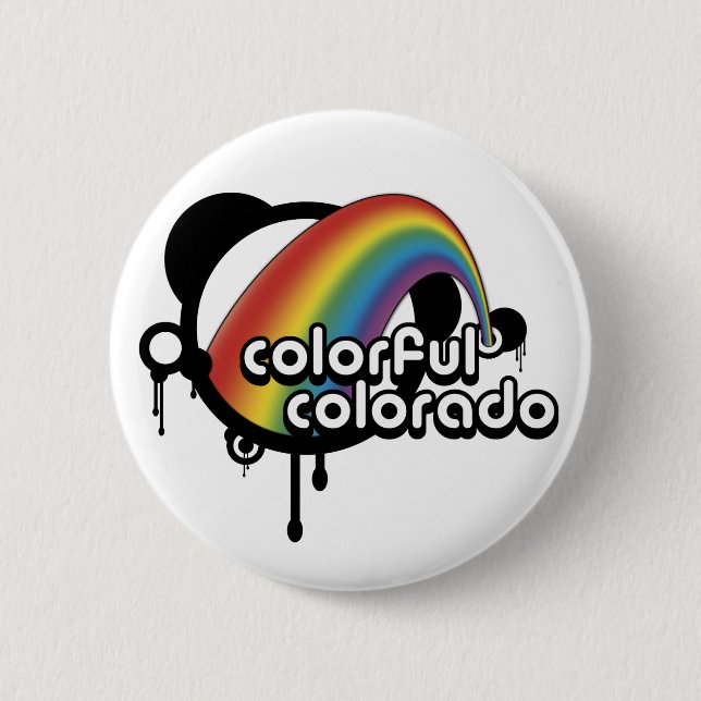 colourful colorado. 6 cm round badge (Front)