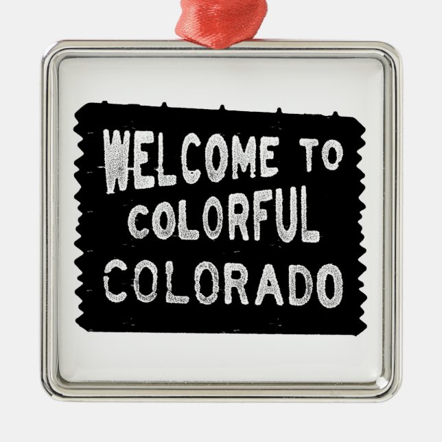 Colourful Colorado black welcome sign ornament (Front)
