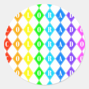 colourful colorado. classic round sticker