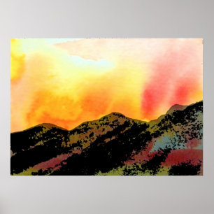 Colourful Colorado Mountain Sunset Poster