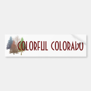 Colourful Colorado multi colour trees bumpersticke Bumper Sticker