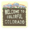 Colourful Colorado welcome sign mountains stickers