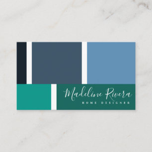 Colourful Colour Block Home Interior Designer Business Card