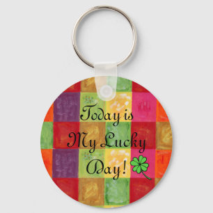 Colourful Colour Grid Pattern Key Ring