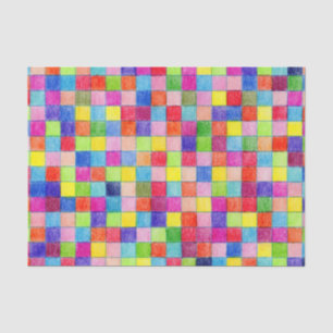 Colourful Coloured Graph Paper Squares Tissue Pape