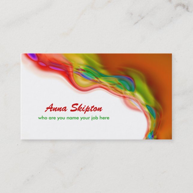Colourful Colours Unique Modern Abstract Trendy Ch Business Card (Front)